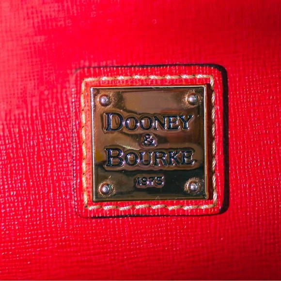 Dooney & Bourke Red Leather Satchel with Dome Shape display picture 1